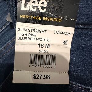 Lee Jeans, New W/Tags- 16M - RUNS SMALL